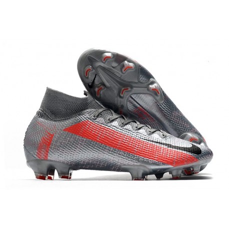 Nike Bota Mercurial Superfly 7 Elite DF FG Gris Negro Carmesí