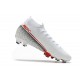 Nike Bota Mercurial Superfly 7 Elite DF FG Blanco Carmesí láser Negro