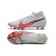 Nike Bota Mercurial Superfly 7 Elite DF FG Blanco Carmesí Azul