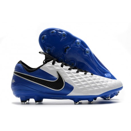 Zapatillas Nike Tiempo Legend VIII Elite FG - Blanco Azul Negro