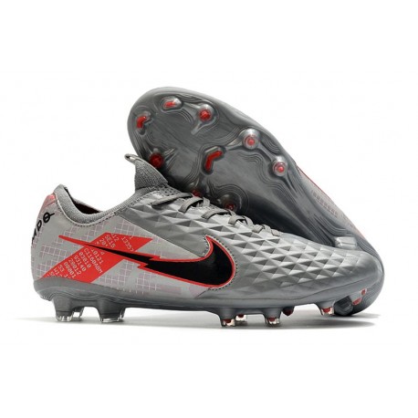 Zapatillas Nike Tiempo Legend VIII Elite FG - Gris Negro Rojo