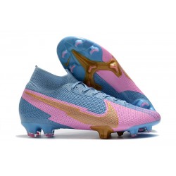 Nike Mercurial Superfly VII Elite FG Azul Rosa Oro