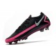 Bota de Futbol Nike Phantom GT Elite FG -Negro Plateado Explosión Rosa