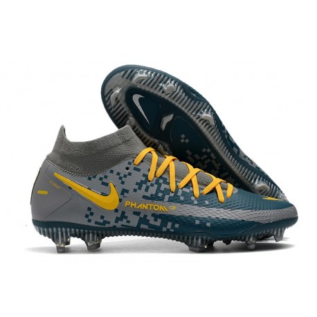 Nike Botas Nuevo Phantom GT Elite DF FG - Armada Gris Amarillo