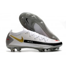 Bota de Futbol Nike Phantom GT Elite FG - Blanco Negro Oro