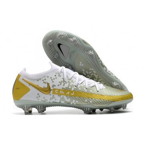 Nike Phantom GT Elite FG Botas de fútbol para terreno Oro Blanco