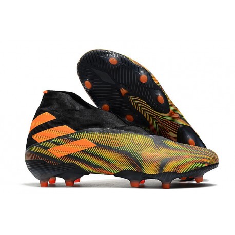 Zapatillas de Futbol adidas Nemeziz 19+ FG Verde Naranja Negro