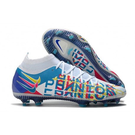 Nike Botas Nuevo Phantom GT Elite DF 3D FG - Blanco Azul Rosa Amarillo