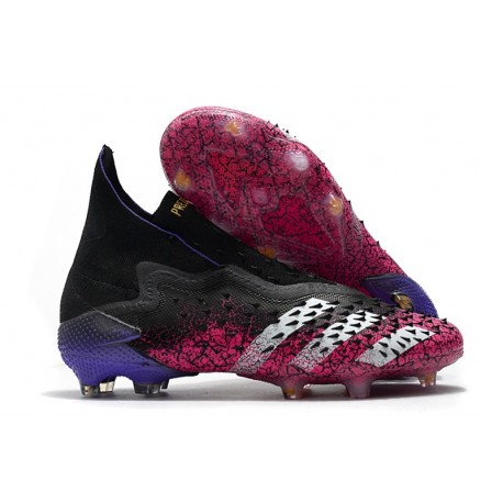 Botas de Fútbol adidas Predator Freak FG Negro Blanco Rosa