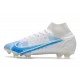 Zapatillas Nike Mercurial Superfly VIII Elite FG Blanco Azul