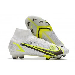 Zapatillas Nike Mercurial Superfly VIII Elite FG Blanco Negro Metálico Plateado