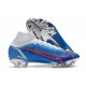 Nike Bota Mercurial Superfly 8 Elite FG Azul Blanco Rojo