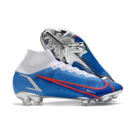 Nike Bota Mercurial Superfly 8 Elite FG Azul Blanco Rojo