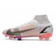 Nike Bota Mercurial Superfly 8 Elite FG Blanco Negro Carmesí