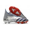 Botas adidas Predator Freak FG Plateado Metálico Negro Escarlata
