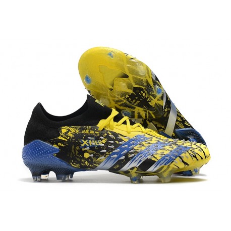 Bota adidas Predator Freak.1 Low FG X-Men Wolverine - Amarillo Fluor Plateado Metálico Negro