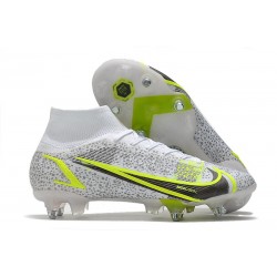 Nike Mercurial Superfly 8 Elite SG PRO AC Blanco Negro Metálico Plateado