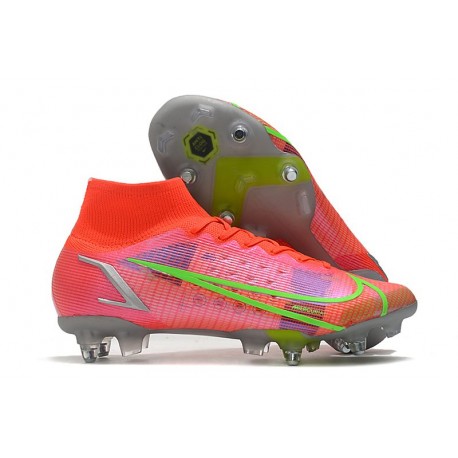 Nike Mercurial Superfly 8 Elite SG PRO AC Carmesi Plateado Metalizado