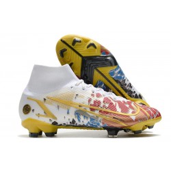 Nike Bota Mercurial Superfly 8 Elite FG CR7 Blanco Rojo Azul Oro