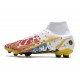 Nike Bota Mercurial Superfly 8 Elite FG CR7 Blanco Rojo Azul Oro