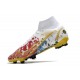 Nike Bota Mercurial Superfly 8 Elite FG CR7 Blanco Rojo Azul Oro