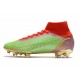 Nike Bota Mercurial Superfly 8 Elite FG Verde Rojo Oro