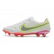 Nike Botas Hombre Tiempo Legend 9 Elite FG Blanco Negro Carmesí Rosa