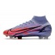 Nike Bota Mercurial Superfly 8 Elite FG Mbappe Lila Claro Plateado Metalizado