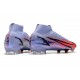 Nike Bota Mercurial Superfly 8 Elite FG Mbappe Lila Claro Plateado Metalizado