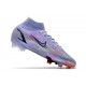 Nike Bota Mercurial Superfly 8 Elite FG Mbappe Lila Claro Plateado Metalizado