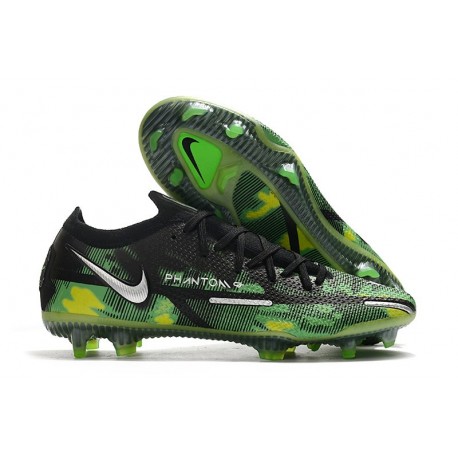 Bota Nike Phantom GT2 Elite FG Negro Metallic Platino Verde