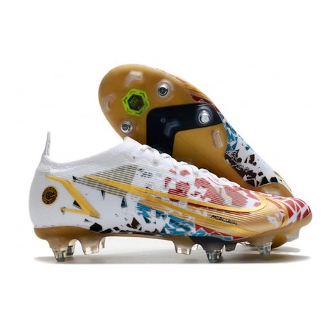 Nike Mercurial Vapor XIV Elite SG Pro Blanco Oro Rojo