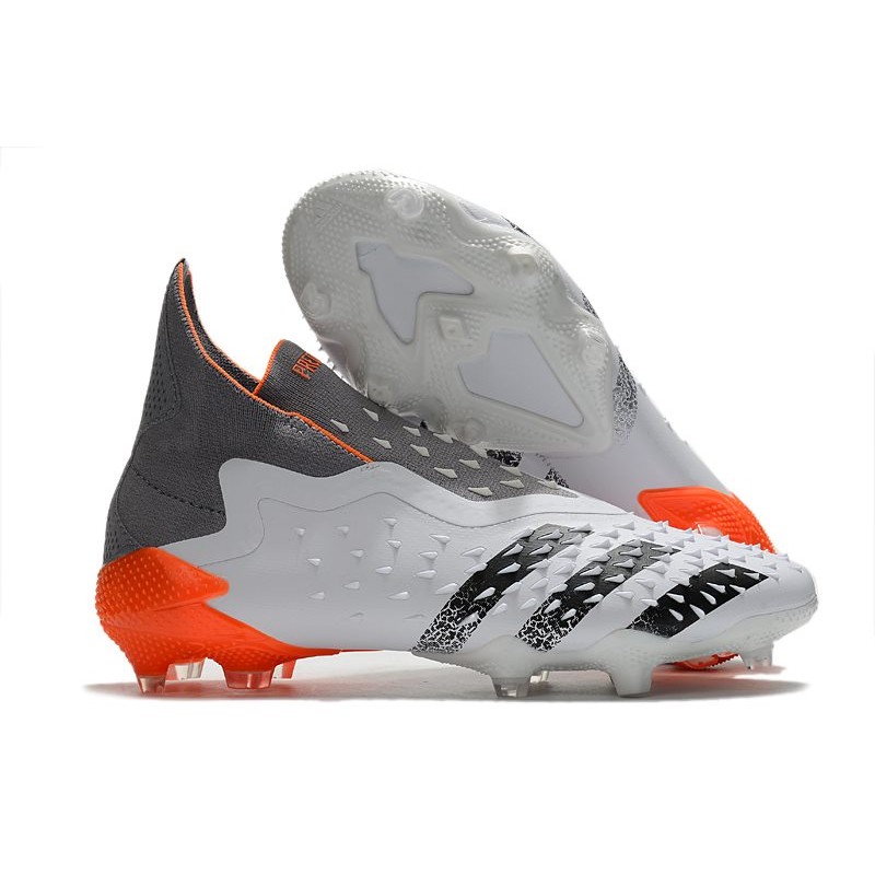 Botas de adidas Predator Freak FG Blanco Hierro Metálico Rojo Solar