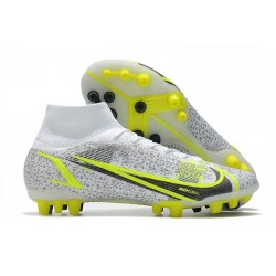 Nike Mercurial Superfly 8 Elite AG Blanco Negro Metálico Plateado