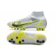 Nike Mercurial Superfly 8 Elite AG Blanco Negro Metálico Plateado