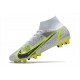 Nike Mercurial Superfly 8 Elite AG Blanco Negro Metálico Plateado