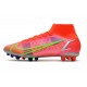 Nike Mercurial Superfly 8 Elite AG Carmesi Plateado Metalizado