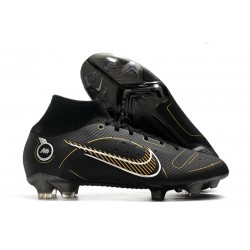 Nike Mercurial Superfly VIII Elite DF FG Negro Dorado Metalizado Plateado Metalizado