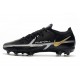 Bota Nike Phantom GT2 Elite FG Negro Gris Metálico Dorado Metalizado