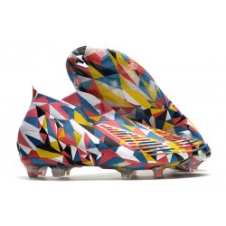 Tacos de Futbol adidas Predator Edge+ FG Geometric Bright Azul Team Amarillo Rojo Solar