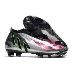 Tacos de Futbol adidas Predator Edge+ FG Plata Negro Rosa