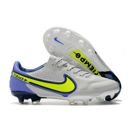 Nike Botas Hombre Tiempo Legend 9 Elite FG Gris Niebla Volt Zafiro