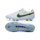 Nike Botas Hombre Tiempo Legend 9 Elite FG Blanco Azul