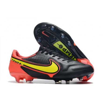 Nike Botas Hombre Tiempo Legend 9 Elite FG Negro Amarillo Rojo