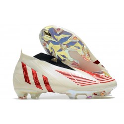 Tacos de Futbol adidas Predator Edge+ FG Off Blanco Rojo Dorado Metálico