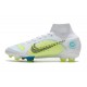 Nike Mercurial Superfly VIII Elite DF FG Blanco Amarillo Azul