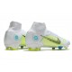 Nike Mercurial Superfly VIII Elite DF FG Blanco Amarillo Azul