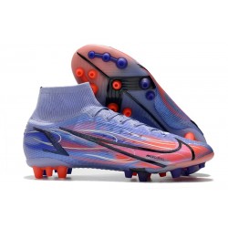 Nike Mercurial Superfly 8 Elite AG Mbappe Lila Claro Plateado Metalizado