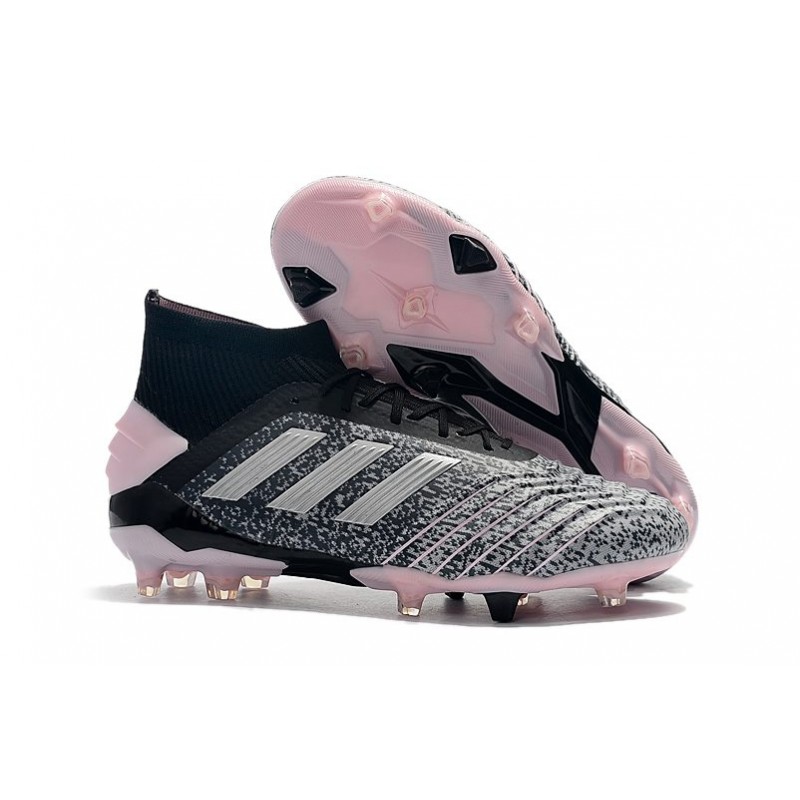 Botas de fútbol adidas Predator 19+ Fg - Gris Plata Rosa - Botas de futbol