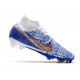 Nike Zoom Mercurial Superfly IX Elite FG Blanco Azul Oro